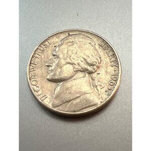 1963 Jefferson Nickel Coin United States No Mint Mark US Currency